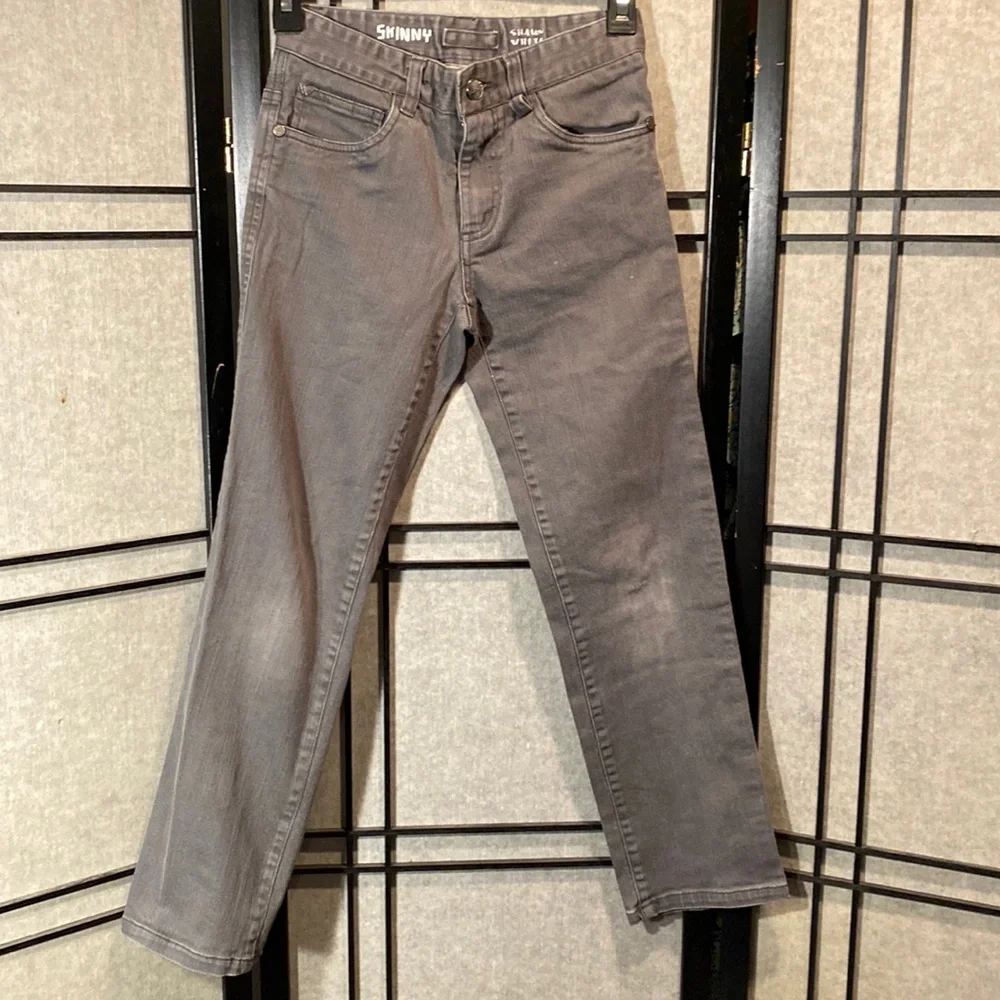 Shaun White adjustable waist skinny jeans size 10 grey skater boy